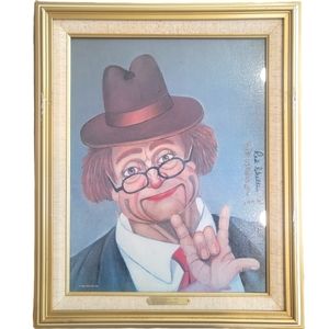 Red Skelton "I love you" clown limited numbered 4629/5000 signed framed art Rare